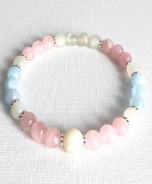 MG0802 6 mm Moonstone Essentiële olie Diffuser Bracelet Womens Rose Quartz Bracelet Aquamarine Energy Aromatherapy Sieraden5629799