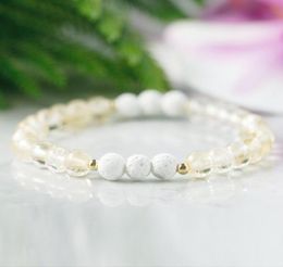 MG0950 6 Citrine Essentiële olie Diffuser Bracelet Women Lava Bead Energy Aromatherapy Sieraden Geel Crystal Healing Bracelet9067065