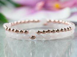 MG0962 6 mm Bracelet de perle en or rose en rose Rose Set Bracelet de pierre rose Bracelet Bracelet de guérison délicat Bracelet3172698