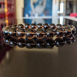 MG1138 Bracelet de perles de Quartz fumé marron Champagne de qualité supérieure pour hommes Bracelet en cristal d'énergie de haute qualité 293r