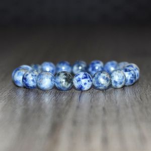 MG1167 Nouveaux Hommes 10 MM Bleu Sodalite Bracelet Hommes Yoga Mala Bracelet Cadeau pour Mari Petit Ami Insomnie Bracelet