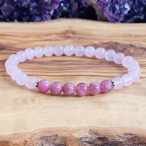 MG1234 6 mm AAA rosa Turmalin Handgelenk Mala Armband Frauen Selbstliebe handgemachte Rosenquarz Schmuck