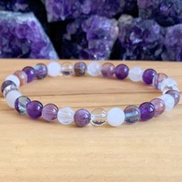 MG1248 6 mm Gemstone Couronne Chakra Poignet Mala Femmes Sahasrara Bijoux Haute Qualité Soulagement Du Stress Énergie Yoga Bracelet