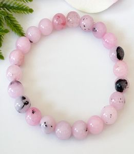 MG1487 Strand Cherry Blossom Bracelet Bracelet rose Bracelets de pierre de pierre guériss