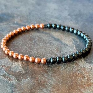 MG1844 Fashion Design Véritable Cuivre Hématite Magnétique Poignet Mala Femmes Perlé Chakra Yoga Bijoux