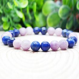 MG1987 8 MM lépidolite naturel Afghanistan Lapis Lazuli Bracelet mixte femmes perles pierres précieuses énergie cristaux de guérison bijoux