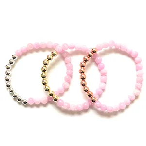 MG2039 nouveau Design naturel 6 MM tanzanie Kunzite cuivre perles Bracelet femmes de haute qualité à la main Yoga poignet Mala