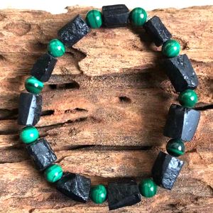 MG2058 6 MM 3A Grade Malachite brut russe shungite Bracelet haute qualité hommes Protection de l'énergie bijoux