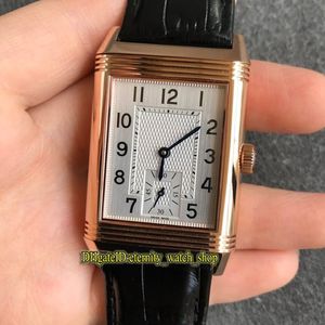 MGF Reverso Flip aan beide zijden Dubbele tijdzone 2702421 Witte wijzerplaat Cal 854A 2 Mechanische handopwindbare herenhorloge Roségouden horloges e309p