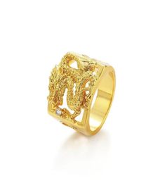 MGFam 205R Dragon anneaux pour hommes masculins 24 k pur plaqué or chine mascotte Style National bijoux 9989178