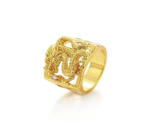 MGFAM 205R Dragon Rings voor mannelijke mannen 24k Puur Gold Golde China Mascot National Style Jewelry6241631