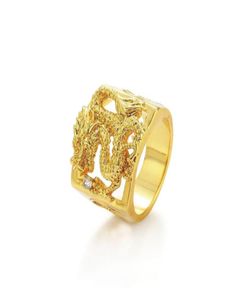 MGFam 205R Dragon anneaux pour hommes masculins 24 k pur plaqué or chine mascotte Style National bijoux 9037509