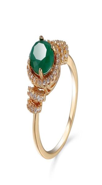 MGFam 245R anneaux verts bijoux pour femmes nobles plaqué or 18 carats ovale Zircon cubique plomb 9391659