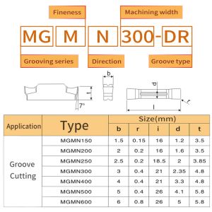 MGMN150 200 250 300 400 500 600 -M / -G / -J / -T / -DR / -PF H01 / KT60 / YZ6020 / YZ5115 / YZ5010A CARBIDE INSTERT GROVET TORT TORT TOCK