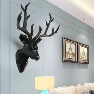 MGT grande 3D cabeza de ciervo estatua escultura decoración hogar pared decoración accesorios Animal estatuilla boda fiesta colgante decoraciones 2216h