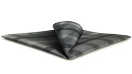 MH1 Zakdoek Geruite Plaids Zwart Donkergrijs Hanky Heren Stropdassen Pochet Pak Cadeau4535571