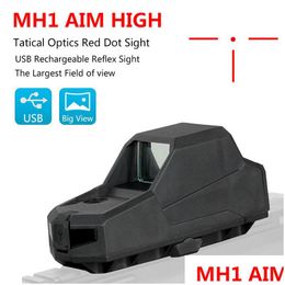 Mh1 Red Dot Sight Scope USB Charge Dual Motion Sensor Reflex 2 Moa Richtkruis Met Side Leveling Marks Drop Delivery