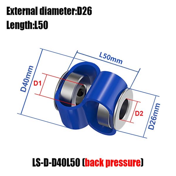 MHCN 2PCS LS-D D40L50 Couplage à double boucle Trou intérieur 5 mm-14 mm 8 Polières Encodeur CNC Arbre de moteur Coupleur en alliage en aluminium flexible