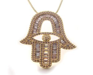 MHS SUN 1 PC femmes cubique Zircon bijoux avec mauvais œil d'Horus AAA mains pendentif collier chaîne tour de cou pour femmes hommes cadeau 2107211954565898