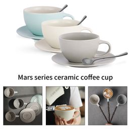 MHW 3BOMBER 300 ml tasse à expresso en céramique italienne soucoupe avec cuillère à café ensemble Chic Cappuccino Latte Art tasses accessoires pour la maison 231225