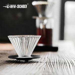 MHW-3BOMBER VERRE COFFIP DIPPER CONE RÉUSABLE Verser sur le café Dripper avec papier filtre Accessoires de baristas professionnels 240313