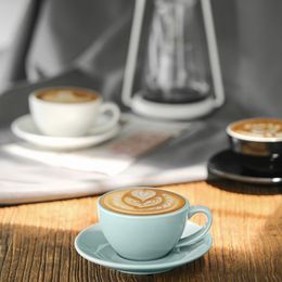 MHW3BOMBER 280 ml Porcelaine Coffee tasses caféwakeakea latte art tasse soucoupe céramique chic Cafe bar accessoires barista outils 240514