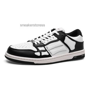 Mi zapatos de diseñador 2024 Marca de zapatos para hombre Skel Sneaker Amirshoe Chunky High Top Low Bone Negro Blanco Mismo gris Moda Top Casual Sports Board Hombres Mujeres UVQD