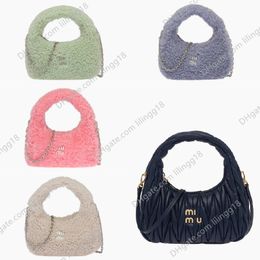 Mi Wander Sheepskin Mini Hobo Bag Diseñador único bolso casual de moda Bolsos de hombro de cadena clásica para mujer Cartera de lujo para mujer Bolsos cruzados Hobos Totes monederos