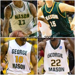 Mi08 aangepaste George Mason basketbaltrui NCAA College Jamal Hartwell II Javon Greene Miller Wilson Xavier Johnson Josh Oduro