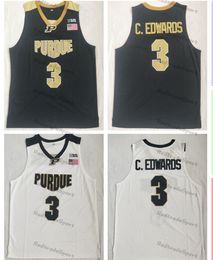 Mi08 Mens NCAA Purdue Boilermakers 3 Carsen Edwards College Baloncesto Jerseys Vintgae Negro Blanco Cosido Camisas S-XXL