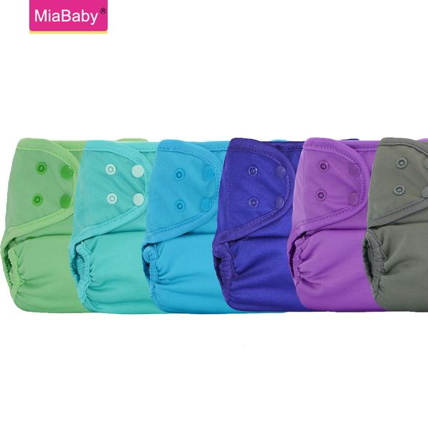 Miababy 6pcs / lotCouvre-couche en tissu de taille unique en gros imperméable, respirant et réutilisable facile à utiliser identique au bébé jetable di 201117