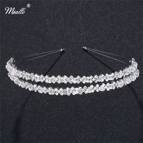 Miallo Crystal s Hairbands Tiaras Beads Crowns Wedding Party Prom Hair Accessorie Girls Fashion Head Jewelry 220726