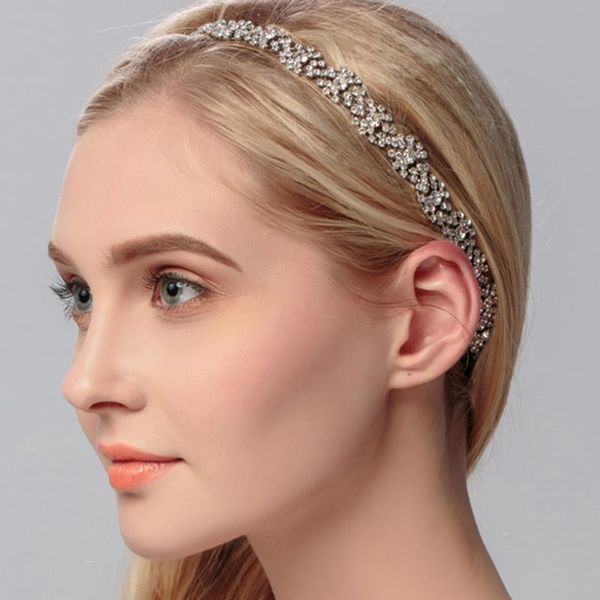 Miallo bandeau à cordes élastiques femmes perles de cristal bandeau diadèmes accessoires de cheveux bandeaux bijoux de cheveux de mariage