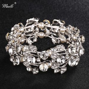 Miallo Strass Alliage Bracelets Bracelets De Mode De Mariage Femmes Bijoux Accessoires Mariée Bracelets Q0717