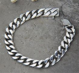 Miami Cuban Chain armband Men 925 Sterling Silver Curb Chain Link Bracelet Biker Hippie Hip Hop Men Sieraden Party Gifts99826445635370