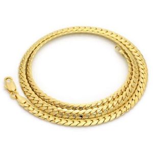 Cadena de eslabones cubanos de Miami chapada en oro de 14 k 4 mm 24 Necklace306f