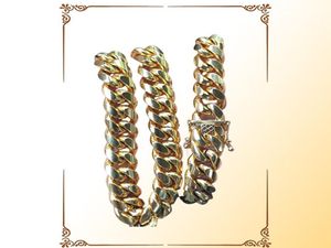 Camina de collar de oro de Miami Cuban Link 18 km de 18 quilates de joyas de acero inoxidable de acero inoxidable 9938615