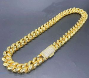 Miami Cuban Link Designer Bracelet Men 12mm 14 mm brede gouden ketting Micro ingelegde Moissanite Diamond in Buckle Rapper Hip Hop Sieraden Personaliseer cadeau 4262