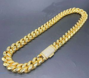 Miami Cuban Link Designer Bracelet Men 12mm 14 mm brede gouden ketting Micro ingelegde Moissanite Diamond in Buckle Rapper Hip Hop Jewelry vrouwen personaliseren cadeau