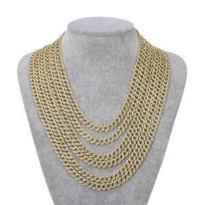 Miami Curb Cubaanse Ketting Ketting 9mm 20-30 inches Gouden Iced Out Rhinestones CZ Bling Rapper Ketting Mannen Hip Hop Sieraden Gift