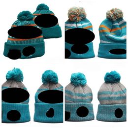 Miami''dolphins''bobble Hats Casquettes de baseball 2023-24 Chapeau de seau de créateur de mode Chunky Knit Faux Pom Beanie'' Chapeau de Noël