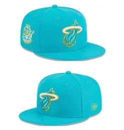 Miami''Heat''Ball Caps Pet 2023-24 unisex mode katoen baseball cap snapback hoed mannen vrouwen zonnehoed borduurwerk lente zomer cap groothandel a1
