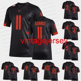 Maillot de football universitaire des Hurricanes de Miami Andres Borregales Jim Dooley Ray Lewis Warren Sapp Ted Hendricks Jaelan Phillips Gregory Rousseau