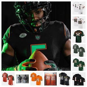 Maillot de football des Hurricanes de Miami 60 Zion Nelson 23 K.J. Cloyd 4 Colbie Young 58 Branson Deen 30 Andres Borregales 52 Luis Cristobal 7 Davonte Brown 55 Matt Lee