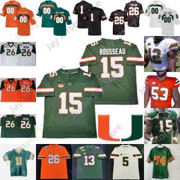 Miami Hurricanes Football Jersey NCAA College Unisexe T-shirt à manches courtes adultes