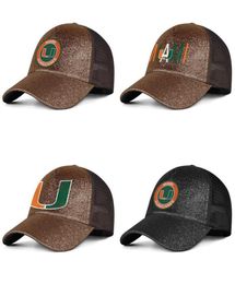 Miami Hurricanes Round Logo pour hommes et femmes Chapeau de poney casquette cool équipe vierge baseballhats football vieux logo imprimé drapeau USA Foot7895488