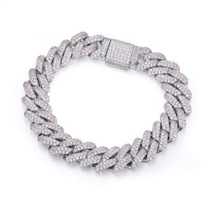 Miami Iced Out S925 Sterling Zilver 14mm 16 18 20 22 24 26 Inch Moissanite Choker Baguette Cubaanse ketting voor mannen