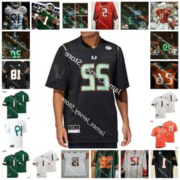 Maillot de football des Hurricanes de la NCAA de Miami 9 Tyler Van Dyke 80 Elijah Arroyo 12 Jahfari Harvey 21 Henry Parrish Jr. 12 Brashard Smith 20 Jalen High