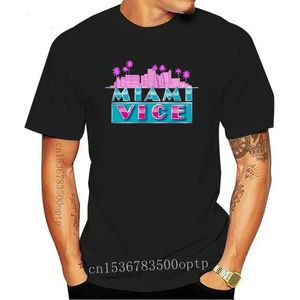 MIAMI VICE série TV classique Don Johnson hommes t-shirt noir taille S à 3XL rétro O cou hauts t-shirt 240318