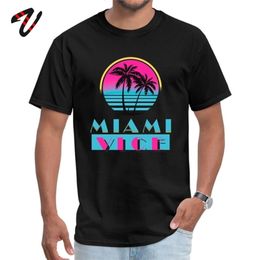 Miami Vice Round Collar T-shirt Arbeid Dag Custom Tops T Hate Mouw Est Milaan Zwarte Kleding Mannen 210716